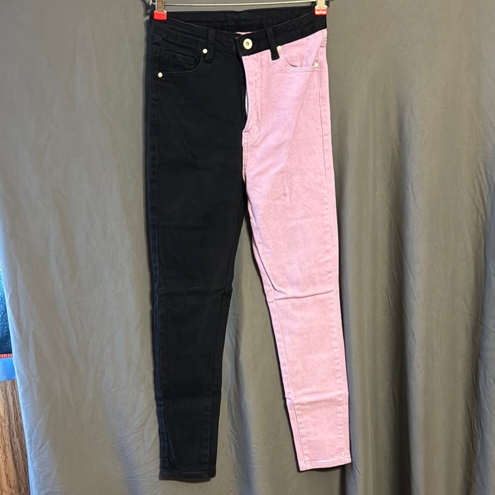 Black and Purple Two-Tone Jeans